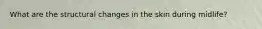 What are the structural changes in the skin during midlife?