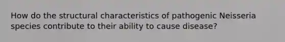 How do the structural characteristics of pathogenic Neisseria species contribute to their ability to cause disease?