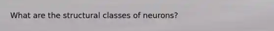 What are the structural classes of neurons?