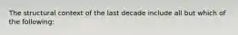 The structural context of the last decade include all but which of the following: