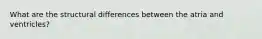 What are the structural differences between the atria and ventricles?