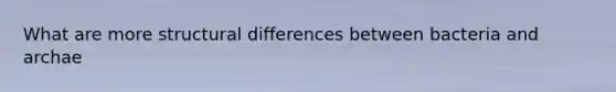 What are more structural differences between bacteria and archae