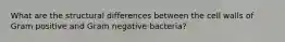 What are the structural differences between the cell walls of Gram positive and Gram negative bacteria?