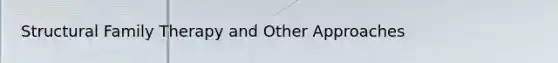 Structural Family Therapy and Other Approaches