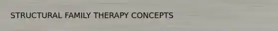 STRUCTURAL FAMILY THERAPY CONCEPTS