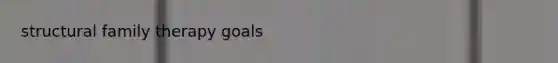 structural family therapy goals