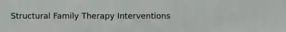 Structural Family Therapy Interventions