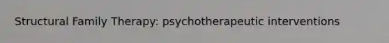 Structural Family Therapy: psychotherapeutic interventions