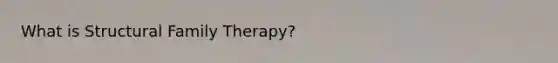 What is Structural Family Therapy?