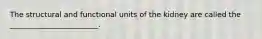 The structural and functional units of the kidney are called the ________________________.