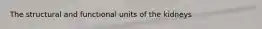 The structural and functional units of the kidneys