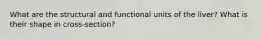 What are the structural and functional units of the liver? What is their shape in cross-section?