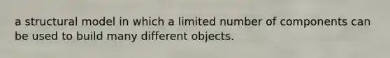 a structural model in which a limited number of components can be used to build many different objects.