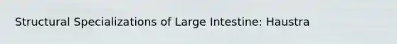 Structural Specializations of Large Intestine: Haustra