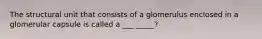 The structural unit that consists of a glomerulus enclosed in a glomerular capsule is called a ___ _____?