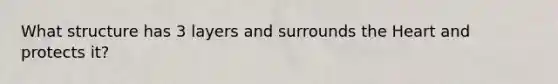What structure has 3 layers and surrounds the Heart and protects it?