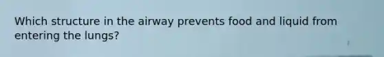 Which structure in the airway prevents food and liquid from entering the lungs?