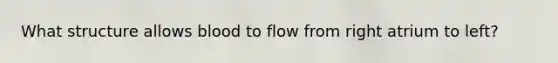 What structure allows blood to flow from right atrium to left?