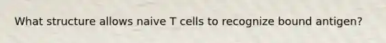 What structure allows naive T cells to recognize bound antigen?