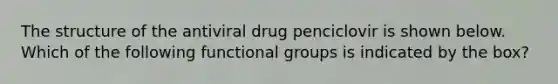 The structure of the antiviral drug penciclovir is shown below. Which of the following functional groups is indicated by the box?