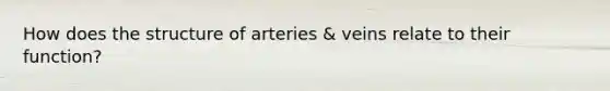 How does the structure of arteries & veins relate to their function?