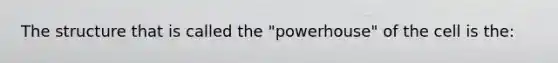 The structure that is called the "powerhouse" of the cell is the: