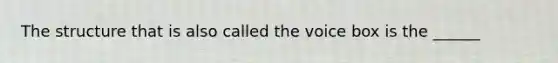 The structure that is also called the voice box is the ______