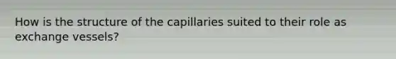 How is the structure of the capillaries suited to their role as exchange vessels?