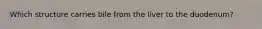 Which structure carries bile from the liver to the duodenum?