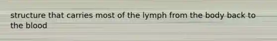 structure that carries most of the lymph from the body back to the blood