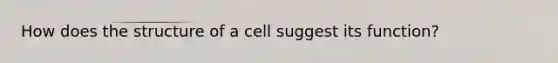 How does the structure of a cell suggest its function?