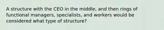 A structure with the CEO in the middle, and then rings of functional managers, specialists, and workers would be considered what type of structure?