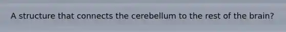 A structure that connects the cerebellum to the rest of the brain?