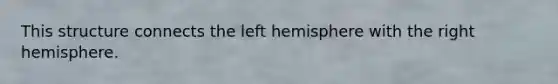 This structure connects the left hemisphere with the right hemisphere.