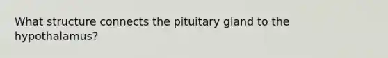 What structure connects the pituitary gland to the hypothalamus?