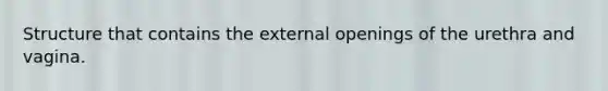 Structure that contains the external openings of the urethra and vagina.