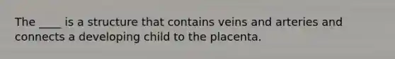​The ____ is a structure that contains veins and arteries and connects a developing child to the placenta.