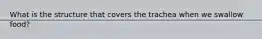 What is the structure that covers the trachea when we swallow food?