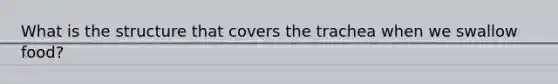 What is the structure that covers the trachea when we swallow food?