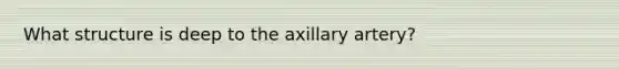 What structure is deep to the axillary artery?