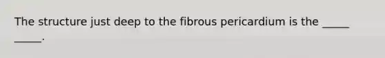 The structure just deep to the fibrous pericardium is the _____ _____.