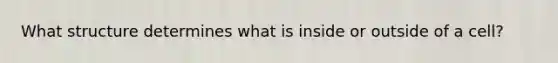 What structure determines what is inside or outside of a cell?