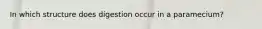 In which structure does digestion occur in a paramecium?