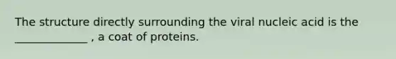 The structure directly surrounding the viral nucleic acid is the _____________ , a coat of proteins.