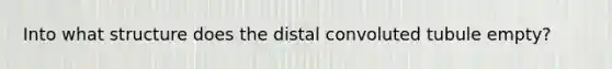 Into what structure does the distal convoluted tubule empty?