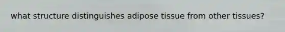 what structure distinguishes adipose tissue from other tissues?