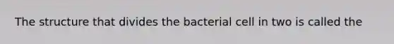 The structure that divides the bacterial cell in two is called the