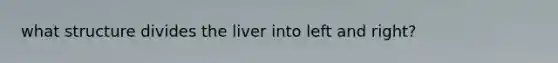 what structure divides the liver into left and right?