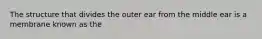 The structure that divides the outer ear from the middle ear is a membrane known as the