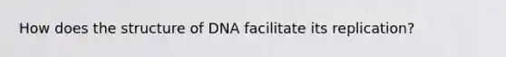 How does the structure of DNA facilitate its replication?